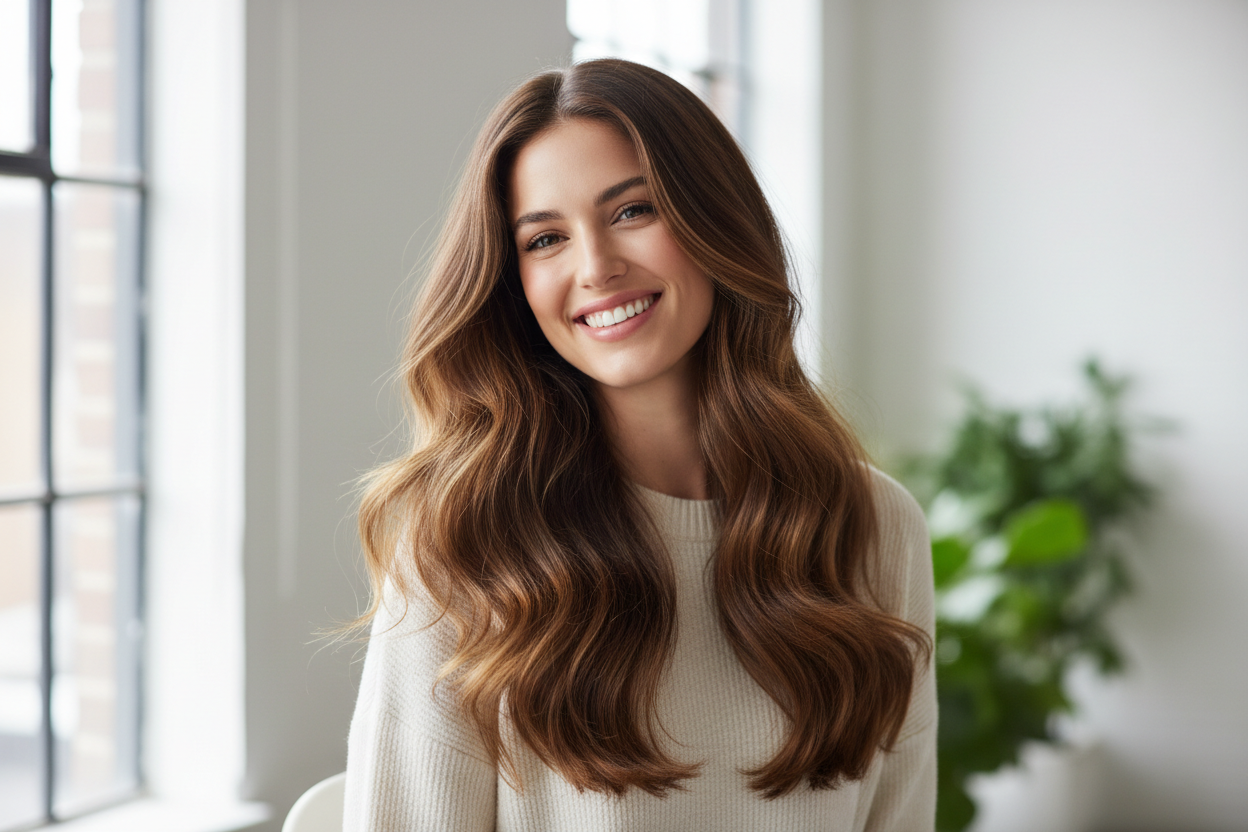 women with hair happy